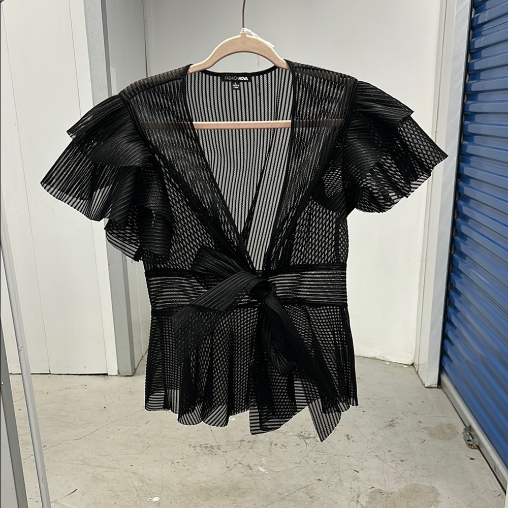 Chic Black Sheer Top